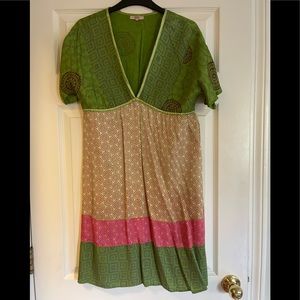 Retro Didi Multi color print silky dress S